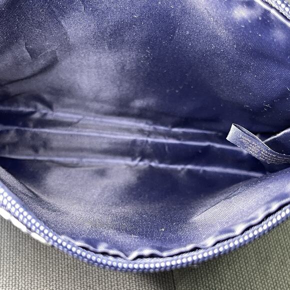 Vintage Estee Lauder Cosmetic Bag Blue Vinyl Spotted Makeup Pouch New No Tags - Picture 5 of 9